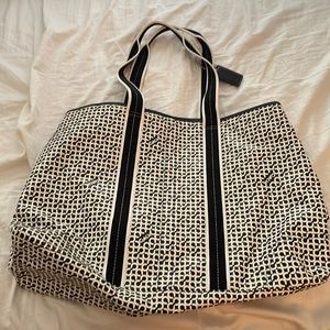 Black and white Coach tote bag